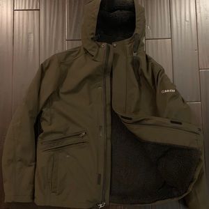 Olive Calvin Klein Fleece Jacket (NEW)